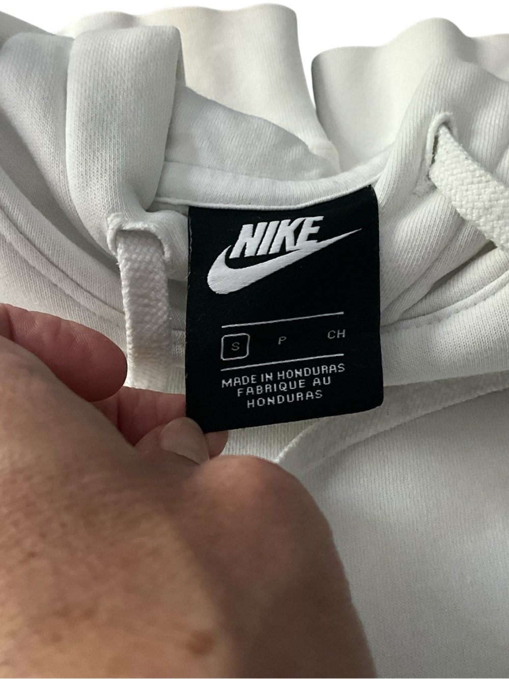 Nike White Pullover Hoodie with Black Swoosh - Picture 4 of 5